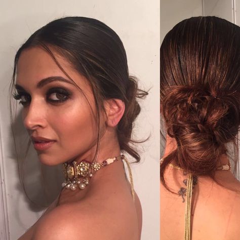 Deepika Hairstyles, Bollywood Makeup, Deepika Padukone Style, Trendy Wedding Hairstyles, Wedding Hairstyles Updo, Sleek Hairstyles, Couture Week, Deepika Padukone, Messy Hairstyles