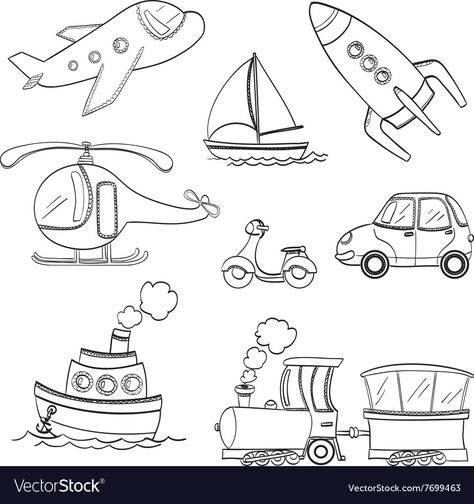 Transport Drawing, Transportation Drawing, Transport Drawing For Kids, Transportation Doodle, Vehicle Drawing Easy, Transport Worksheets For Kids, Vehicles Drawing For Kids, Worksheet On Transport, Modes Of Transport For Kids