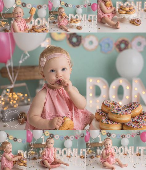 Image may contain: 6 people, baby Up Cake Smash, Girl Smash Cake, Emotions Photography, Donut Theme Party, Cake Smash Inspiration, Cake Smash Theme, First Birthday Photography, Grown Up Parties, 1st Birthday Pictures