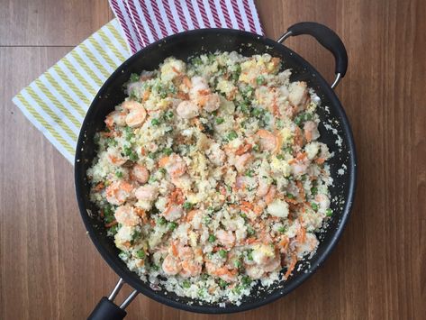 Shrimp Fried Cauliflower Rice Shrimp Fried Cauliflower Rice, Fried Cauliflower Rice, Rice Shrimp, Cauliflower Rice Recipe, Chinese Food Restaurant, Shrimp Alfredo, Watermelon Feta Salad, Cauliflower Rice Recipes, Shrimp Fried Rice