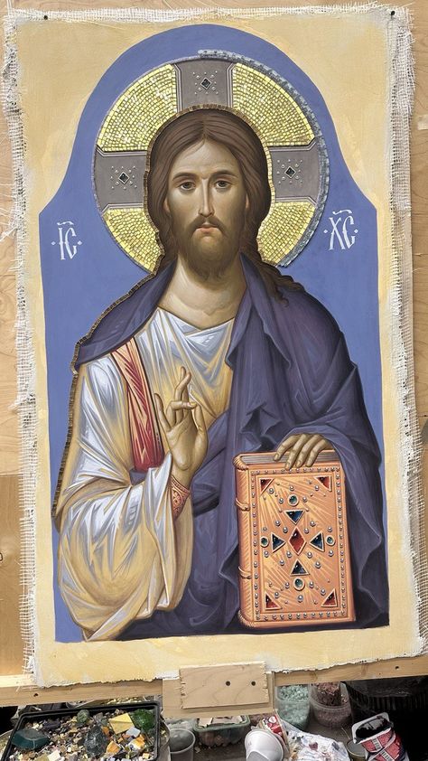 Pantocrator Orthodox Icons, Catholic Tattoos, Christ Pantocrator, Orthodox Christian Icons, Religious Pictures, Russian Icons, Religious Paintings, Christ The King, Architecture Drawing Art