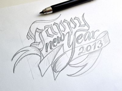 Happy new Year – sketch New Year Sketch, Happy New Year Drawing, New Years Drawing Ideas, New Year Drawing, New Year's Drawings, Happy New Year Letter, New Year Card Design, New Year Coloring Pages, New Year Art