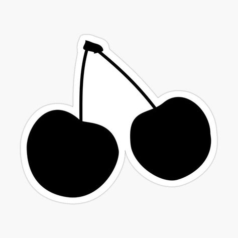 Beautiful Cherry sticker in a black outlined silhouette design. Also available on shirts and other products. Cherry Sticker, Silhouette Design, A Black, Cherry, Electronic Products, Black, Design