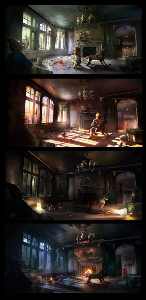 Art House Interior, Concept Art House, Concept Art Landscape, Interior Concept Art, House Interior Inspiration, Splinter Cell, Art Steampunk, Color Script, Light Study