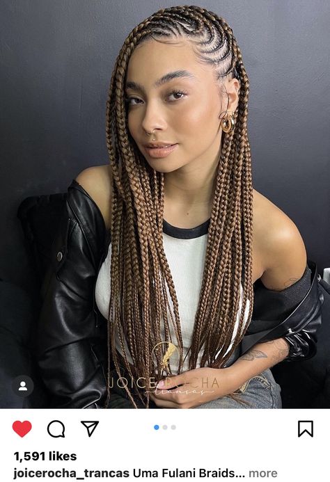 Cute Cornrow Braids, Braids For Thinning Edges, Stylish Cornrows Hairstyles Black Women, Hair Styles For African Women, Straightback Cornrows Braids, 8 Stitch Braids, Half Cornrows Half Box Braids, Black Hair Protective Styles, Braided Mohawk