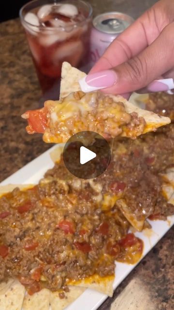 Destiny symone on Instagram: "Skillet nachos" Copycat Dennys Zesty Nachos, How To Make Nachos Chips Recipe, Skillet Nachos Recipe, Taco Ideas For Party, Chilli Cheese Nachos, Taco Nacho Bar Party Ideas, Rotel Nachos Recipe, Beef Nacho Recipes, Mexican Food Appetizers Parties