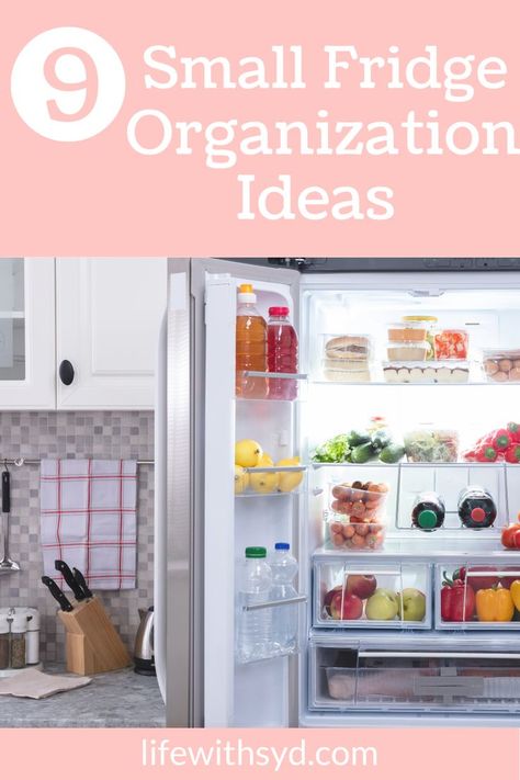 small fridge organization ideas Organizing Fridge Ideas, Small Fridge Organization Ideas, Fridge Storage Ideas, Organizing Fridge, Small Fridge Organization, Fridge Organization Ideas, Organizer Fridge, Fridge Ideas, Small Kitchen Hacks