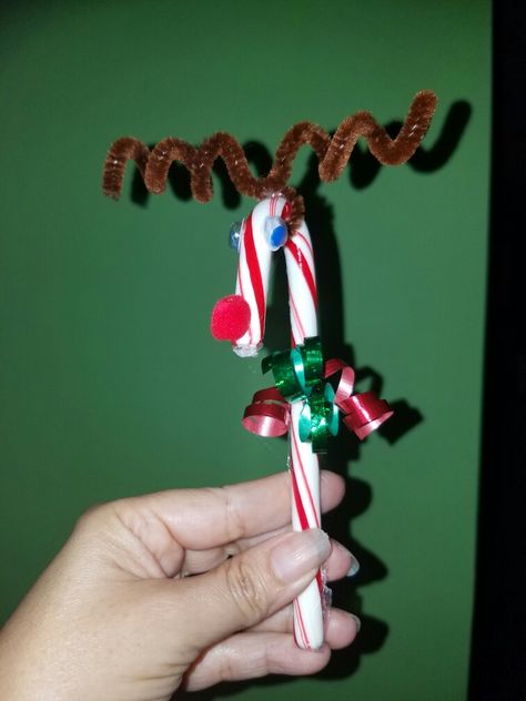 Candy Cane Rain Deer, Ugly Christmas Sweater Diy Funny, Rain Deer, Sweater Diy, Candy Cane Crafts, Diy Ugly Christmas Sweater, December Crafts, Deer Ornament, Kid Projects