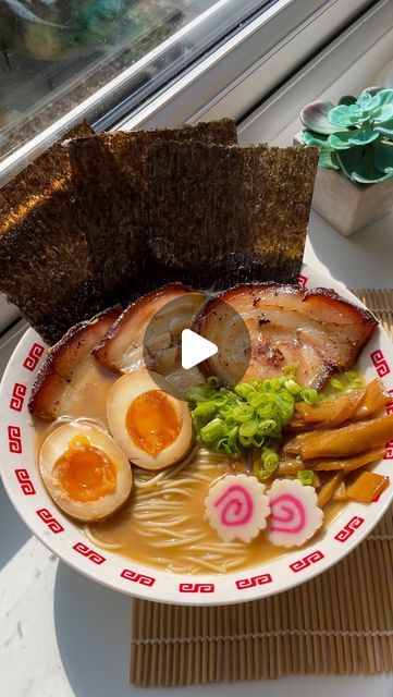 Jess on Instagram: "ep 3: part 2 - Naruto’s ramen from ichiraku ramen - tonkotsu miso ramen - the chashu  I really liked keeping y’all waiting for part 2, moving like attack on titan at this point 🤭 (this is really a clue, my next anime inspired eats will just be a baked potato, iykyk).   but fr, next anime inspired eats we’re heading back to demon slayer, any ideas on what it could be? 👀  Chashu: Around 550g Pork belly piece (without the skin/rind) 1 tbsp neutral oil 2 green onions, cut into chunks 2 garlic cloves ½ knob ginger, sliced 4 tbsp sake  ½ cup soy  ½ cup mirin 3 tbsp sugar  1 cup water  method: - Make some slight cuts it the meat part of the pork belly, to make it easier to roll up, then poke some holes - Roll up the pork belly, using butchers twine, wrap it around the pork s Miso Tare, Ichiraku Ramen, Ramen Egg, Miso Ramen, Tonkotsu Ramen, Red Miso, Bamboo Shoots, Spring Onion, Pork Belly