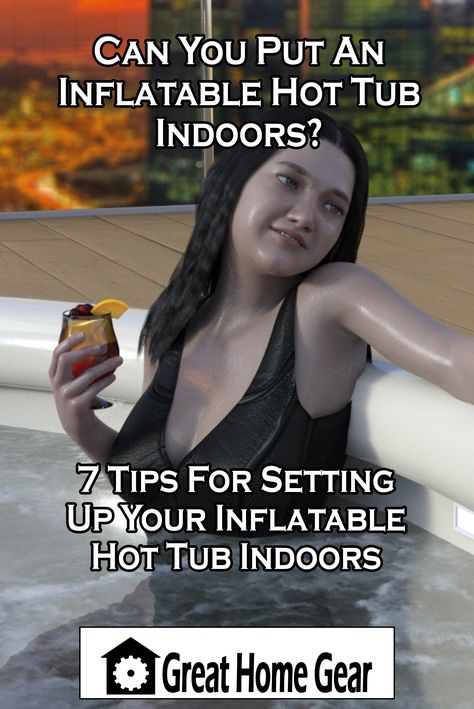 Can You Put An Inflatable Hot Tub Indoors Basement Hot Tub Ideas, Indoor Inflatable Hot Tub Room Ideas, Basement Spa, Small Hot Tub, Indoor Hot Tub, Hot Tub Room, Inflatable Hot Tub, Inflatable Hot Tubs, Tub Pools