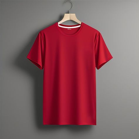 Red Blank, Plain Tee Shirts, Plain Red, Photo To Cartoon, Shirt Png, Design Photo, Red Tshirt, Red Shirt, Vector Photo