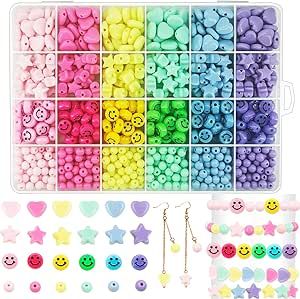 900Pcs Candy Color Acrylic Heart Beads Star Beads Happy Face Bead Assorted Plastic Pastel Beads Cute Beads Circle Loose Spacer Beads Bulk for Bracelets Jewelry Making DIY Crafts Necklace Phone Charm Pastel Beads, Star Beads, Bracelets Jewelry, Heart Beads, Jewelry Making, Pastel, Candy, Beads, Jewellery Making