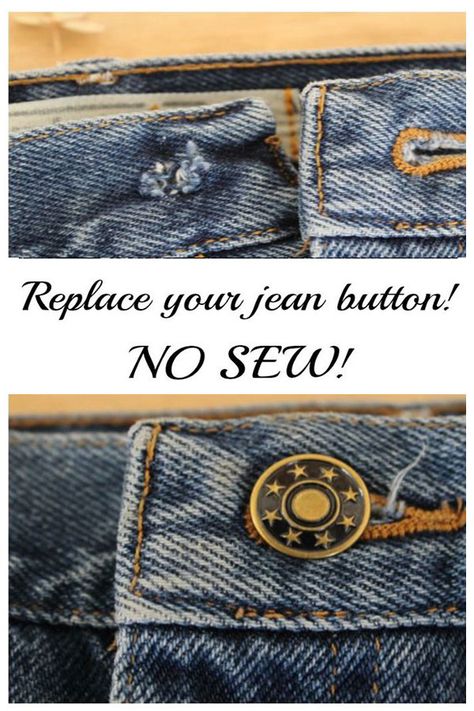 How To Fix A Button On Jeans, Jean Button Hack, Sew Button, Clothing Repair, Repair Jeans, Sewing Jeans, Button Jeans, Repair Clothes, Jean Pockets