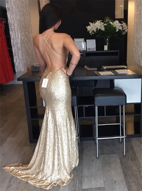 ac5dab2e99eee9cf9ec672e383691302desc52561769ri Golden Prom Dress, Gold Mermaid Prom Dresses, Gold Prom Dresses Long, Jordan Henderson, Dele Alli, Chic Prom Dresses, Backless Evening Gowns, Gold Prom, Gold Prom Dresses