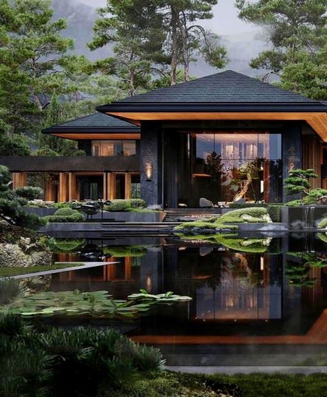 Modern Japanese House Exterior, Japanese House Exterior, Japanese Exterior, Japanese Modern House, Modern Japanese House, Modern Japanese Architecture, Zen House, Japanese Home Design, Japanese Style House