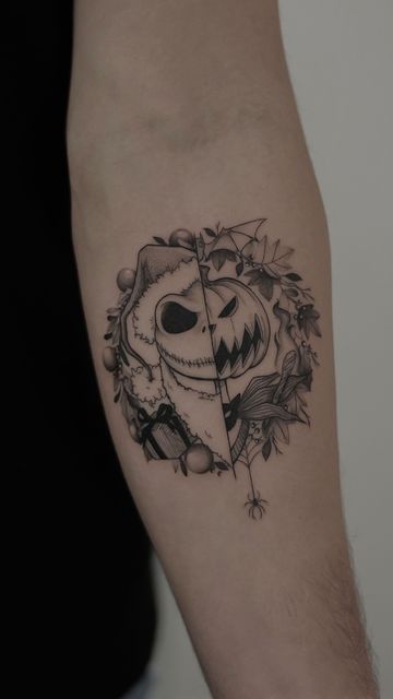 Tattoo Ideas Jack Skellington, Tim Burton Fine Line Tattoo, Jack The Skeleton Tattoos Small, Small Jack Skellington Tattoo, Hotel Transylvania Tattoo, Disney Tattoos Small Meaningful, Tattoo Ideas Tim Burton, Jack Sally Tattoo, Emo Tattoos For Women