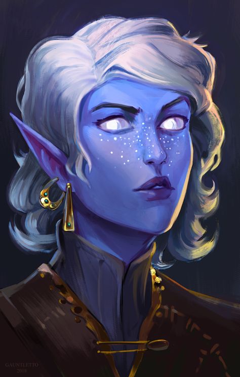 Storm Genasi, Moon Elf, Elf Characters, Fantasy Portraits, Dungeons And Dragons Characters, Dnd Art, Concept Artist, Skyfall, Wow Art