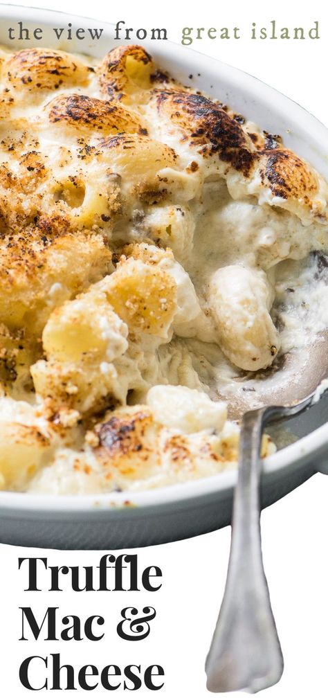 Truffle Oil Recipes, Cheese Truffles, Truffle Cheese, Truffle Mac And Cheese, Best Mac N Cheese Recipe, Truffle Pasta, Truffle Salt, Best Mac And Cheese, Baked Pasta