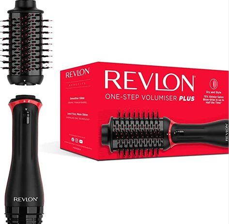 One-Step Volumiser Curled Ends, Helen Of Troy, Revlon Professional, Oval Brush, Styling Brush, Coily Hair, Hair Styler, Mix Style, Activated Charcoal