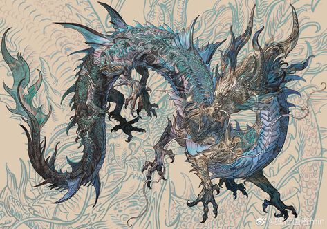 Fantasy Tattoo Ideas Mythical Creatures, Cer Nocturn, Creaturi Mitice, Dragon Tattoo Art, Eastern Dragon, Výtvarné Reference, 흑백 그림, Dragon Tattoo Designs, Japon Illustration