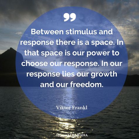 We always have a choice. We can choose to act or react. We can choose to think about our response or not to. Between the stimulus and response is time. Take your time. Choose your most authentic response. In this will be your freedom. How do you respond to difficult moments?  #thewellnessexperience Forget The Former Things, Humanistic Psychology, Viktor Frankl, Thought Provoking Quotes, Special Quotes, How To Better Yourself, Encouragement Quotes, Thought Provoking, Psychology