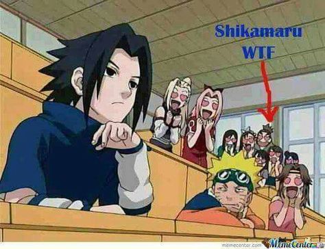 Haha Shikamaru Loves Sasuke Naruto Meme, Beteg Humor, Laughing Funny, Funny Naruto Memes, Naruto Y Sasuke, Sasuke Sakura, Naruto Comic, Harry Potter Anime, Naruto Shippuden Sasuke