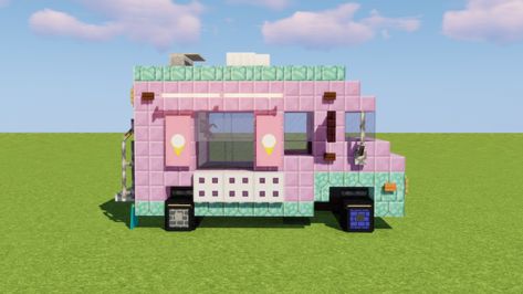 Ice Cream Truck Minecraft Map Truck Minecraft, Chalet Minecraft, Minecraft Background, Minecraft Cool, Construction Minecraft, Minecraft Welten, Case Minecraft, Minecraft Decoration, Rumah Minecraft Sederhana