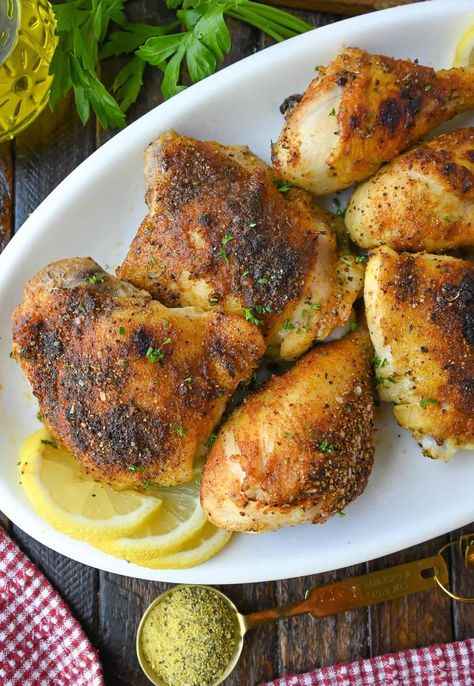 Baked Lemon Pepper Chicken | Butter Your Biscuit Dried Lemon Zest, Baked Lemon Pepper Chicken, Grilled Chicken Wraps, Classic Savory, Grilled Taco, Chicken Baked, Homemade Spice Blends, Chicken With Olives, Dried Lemon