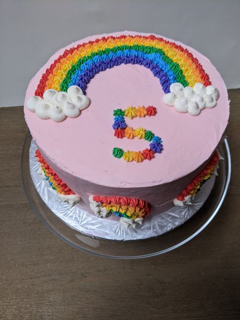 Easy Rainbow Cake, Cake Designs For Kids, 5th Birthday Cake, Birthday Sheet Cakes, Trolls Birthday Party, Rainbow Birthday Cake, 30 Birthday Cake, Happy 30th Birthday, Girl Cake