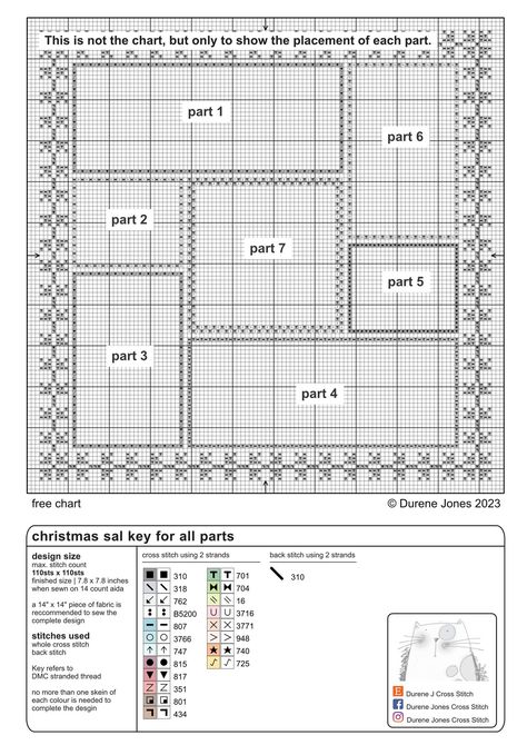 Durene Jones Cross Stitch... - Durene Jones Cross Stitch Durene Jones Free Charts, Durene Jones Cross Stitch Patterns Free, Durene Jones Cross Stitch, Cross Stitch Uk, Durene Jones, Christmas Crafts Sewing, Season Decorations, Cross Stitch Freebies, Holiday Cross Stitch