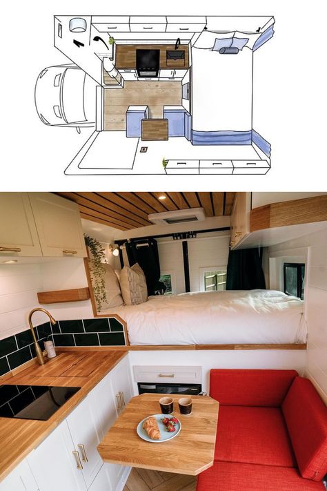 Single Bed Camper Van, Van Conversion With Shower Layout, 3 Berth Van Conversion, Campervan Layout Ideas, Small Van Life Interior Layout, Single Bed Van Conversion, Van Living Interior Layout, Small Van Layout, Citroen Relay Campervan