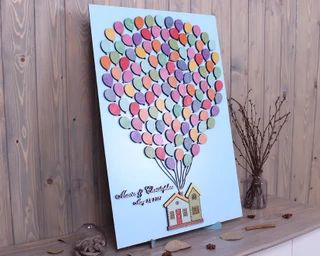 YourWeddingTheme - Etsy Heart Balloons Wedding, Disney Up Wedding, Wedding Sign In Book, Wedding Drop Box, House Movie, Wooden Wedding Guest Book, Wood Guest Book Wedding, Vintage Wedding Gifts, Personalised Guest Book