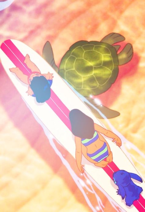 Lilo & Stitch the Movie Lilo And Stitch Scenes, Lilo And Stitch Surfboard, Lilo And Stitch Surfing, Hawaiian Roller Coaster Ride, Lilo And Nani, Stitch Surfing, Lilo And Stitch Movie, Stitch Movie, Lilo Und Stitch