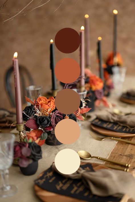 Warm neutral tones for a modern interior design palette or stunning wedding color scheme. This color combines warm Fall insured neutrals with burgundy and cream highlights. Inspired by the flowers in the pin - available to purchase on Amazon #color #wedding #colorscheme #colourpalette Dark Fall Wedding Colors, Burgundy Color Combinations, Black Wedding Flowers, Color Pallete, Paint Color Schemes, Color Schemes Colour Palettes, House Color Schemes, Design Palette, Color Wedding