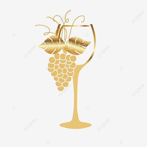 Grape Vector, Wine Vector, Wine Clipart, Wine Glass Drawing, Cup Clipart, Golden Gradient, Bottle Vector, Vineyard Art, Wine Gift Tags