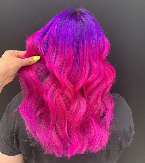 Ombre Hair Purple And Pink, Hot Pink And Purple Hair, Pink Multicolor Hair, Pink To Purple Ombre Hair, Purple To Pink Ombre Hair, Purple To Pink Hair, Purple And Magenta Hair, Pastel Pink And Purple Hair, Pink Blue And Purple Hair