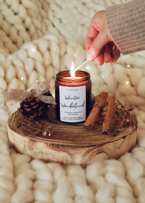 "Winter Wonderland" Soy Candle Winter markets are returning, and we are excited for all the festivities surrounding them and delicious treats such as pipping hot donuts and mulled wine. Our "Winter Wonderland" candle is a mirage of icy cold air, zesty oranges and warming spices, it truly encapsulates the magical atmosphere of Winter & Christmas. Scent Notes Spicy notes of cinnamon & clove with fruity top notes of orange and tangerine. YR Studio Christmas Candle Collection 2021 Every year our Can Christmas Candle Photography Ideas, Christmas Candle Photography, Workshop Branding, 30cl Candle, Christmas Notes, Candle Photography Ideas, Candle Photoshoot, Cover Post, Cranberry Cinnamon