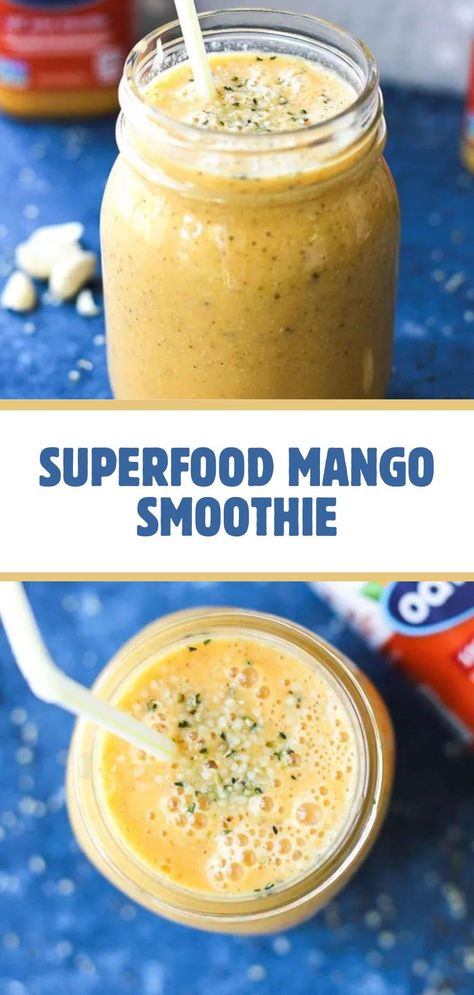 Upgrade your smoothie game with our Mango Superfood Smoothie! Packed with delicious tropical flavor and nutrient-rich superfoods like chia and hemp seeds, this vibrant blend is the perfect way to kickstart your day. Make Ahead Oatmeal, Tropical Smoothie Recipes, Tropical Smoothie, Superfood Smoothie, Mango Smoothie, Gluten Intolerance, Easy Lunches, Hemp Seeds, Breakfast Recipes Easy