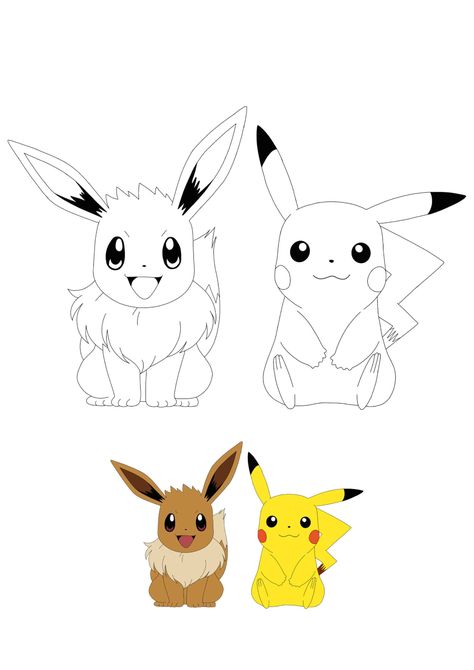 Pikachu and Eevee Coloring Pages - 2 Free Coloring Sheets (2020) Eevee Coloring Pages, Pokemon Stencils, Pikachu And Eevee, Pikachu Coloring, Pokemon Coloring Sheets, Mickey Coloring Pages, Pikachu Coloring Page, Pikachu Pikachu, Free Printable Coloring Sheets