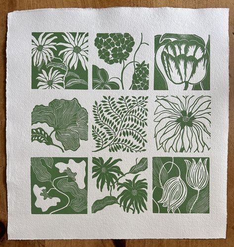 AGraceGillespie | So. To celebrate how amazing the past few months have been and thank you all for your incredible support, I am giving away one of these… | Instagram Thank You Lino Print, Lino Print Ideas Flowers, Lino Flowers, Linocut Nature, Screen Printing Ideas, Fungi Illustration, Woodcut Printing, Slowly Slowly, Kutch Work Designs