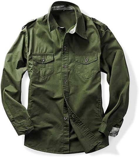 Military Style Shirts, Safari Shirt, Cargo Shirts, Winter Shirts, Style Cargo, Comfy Shirts, Men's Button Down Shirt, Work Shirt, Military Style