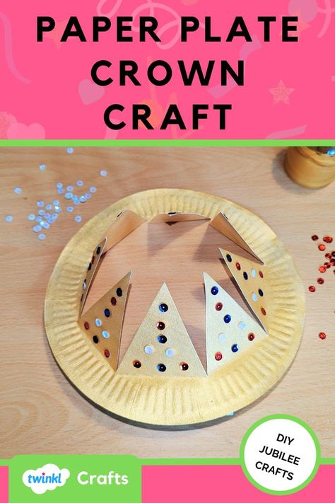 Jubilee Activities, Paper Plate Crown, Jubilee Craft, Coronation Crafts, Jubilee Crafts, Coronation Ideas, Jubilee Ideas, Royal Theme Party, Jubilee Crown