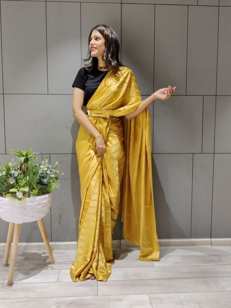 *Lunching New 8000 Series With own Real Modeling product* *Feel the Love* *Feel the experience* Code : *8018* *Design info* Lookimg some one for this same colour Beautiful ready to wear saree. *Saree* Fabric:Booming silk Work:Peading Style:Ready to wear Cut:5.5 Size:adjustable up to 42 *Blouse* Fabric :Tafeta silk work: Plain Cut :1M Sd¹¹⁰ sd⁸⁵ *Rs:1600+$* With Belt *1250+$* Wihout Belt 👑*Don’t compare with ch Saree Belt, Golden Saree, Saree With Belt, Wedding Party Wear, Party Wear Saree, Ready To Wear Saree, Satin Saree, Saree Trends, Designer Party Wear Dresses