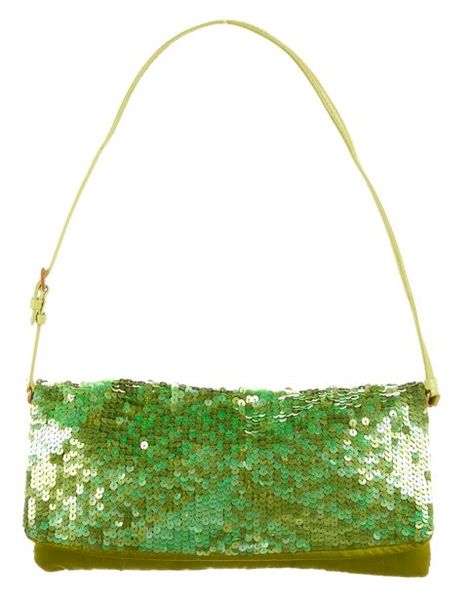 Prada Clutch, Inside My Bag, Sequin Bag, Green Sequins, Real Style, Bag Trends, Prada Handbags, Cool Fabric, Playing Dress Up