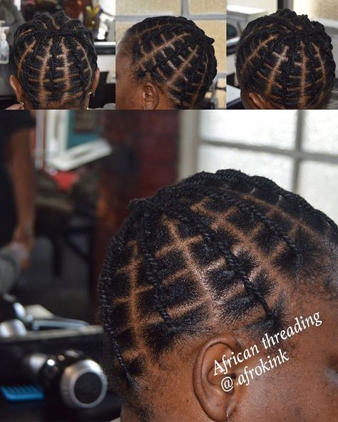 African threading using yarn....back to basics #mabhazi#magodi#africanthreading# Magodi Mabhanzi Hairstyles, Haircut High Fade, African Threading, Hair Braid Patterns, Hair Threading, Hair Beauty Salon, Short Locs Hairstyles, African Hair Braiding Styles, Hair Patterns