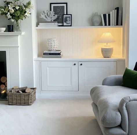 livingroom | cupboards | alcove | decor | home Alcove Ideas Living Room, Log Burner Living Room, Lounge Room Styling, Snug Room, New House Living Room, Built In Shelves Living Room, Living Room Built Ins, Staircase Wall, Living Room Decor Fireplace