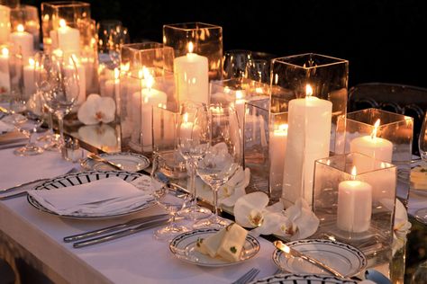 Long a wedding decor mainstay, candles bring sophistication and romance to any wedding reception. Sophisticated Wedding Reception, Romantic Centerpieces, Table Candles, Wedding Candles Table, Decoration Evenementielle, Rustic Wedding Decorations, Candle Wedding Centerpieces, Candle Table, Sophisticated Wedding