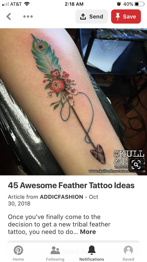 Arrow Cover Up Tattoo Design, Feather And Arrow Tattoos For Women, Colorful Arrow Tattoo, Arrowhead Tattoo For Women, Boho Arrow Tattoos For Women, Feather Arrow Tattoo, Arrow Tattoos For Women, Unique Half Sleeve Tattoos, Grace Tattoos