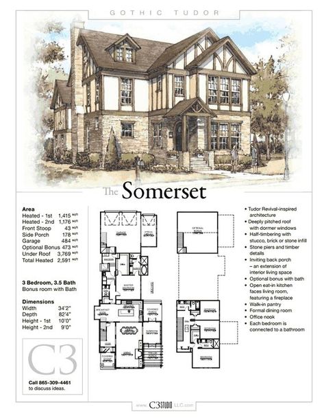 Gothic House Plans, Mc House, House Reference, Inspirational Architecture, Tudor House Plans, House Plans Ideas, Victorian House Plans, Fantasy Village, Sims Builds