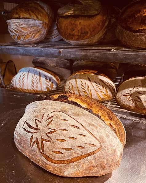 haven’t done my strawberry pattern in awhile, it was fun to revisit it. 🍓 #ARTisanbread #sourdough #breadscoring #breadart #breadartist… | Instagram Sourdough Scoring Patterns, Recipes With Old Bread, Strawberry Sourdough, Scoring Patterns, Dough Starter Recipe, Sourdough Scoring, Bread Head, Bread Scoring, Holiday Bread